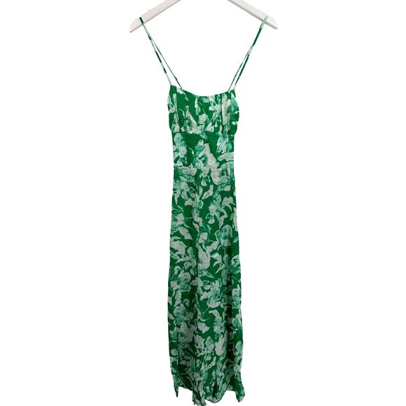 Maje Ecru Green Imfrime Floral Patterned Maxi Dress Size 34/XS - Picture 6 of 10